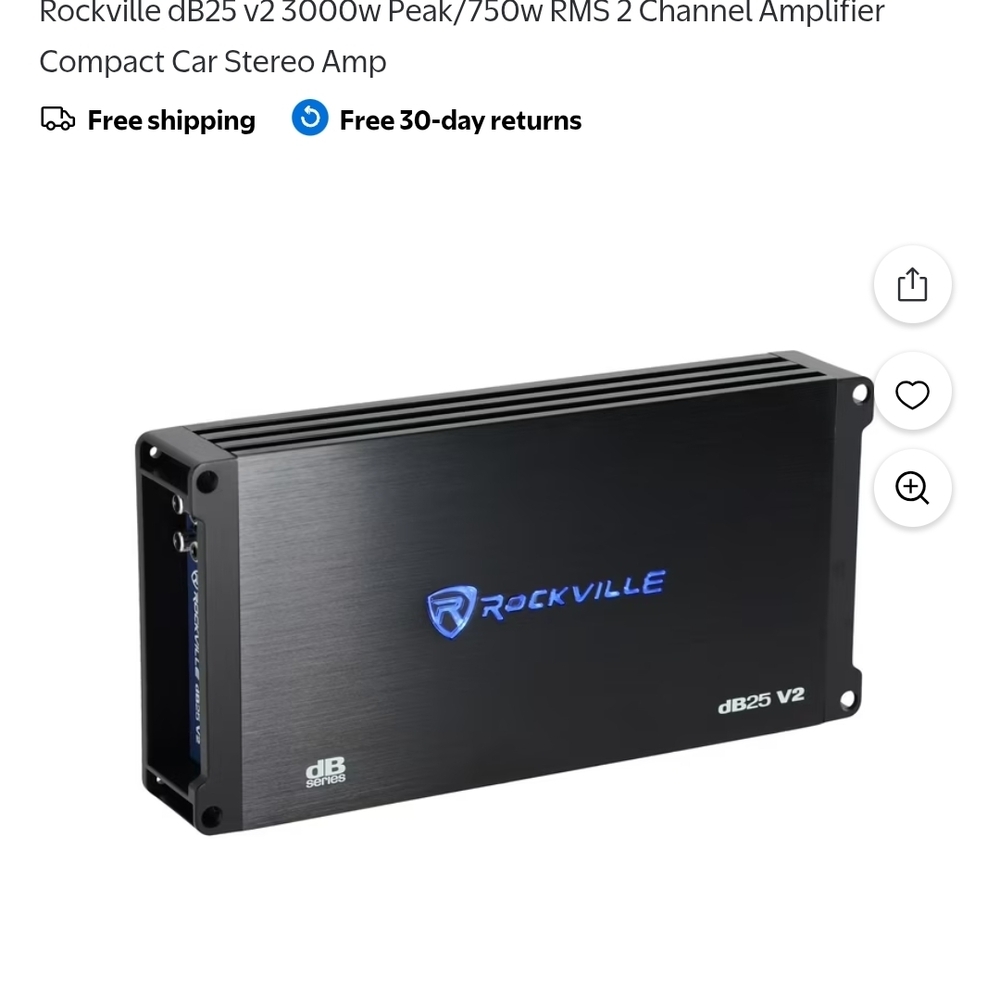 Black 2 Channel Car Amplifier